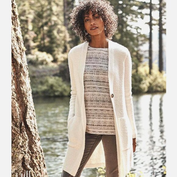 NWT J. Jill Pima Crew Neck Long Sleeve Tee 3x Snowflake Holiday Winter Cotton - Picture 6 of 14